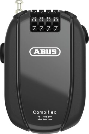 Тросовий замок ABUS Combiflex замок для кріплення лиж, шоломів, колясок та багажу різна довжина та міцність без тримача, 125 см, чорний
