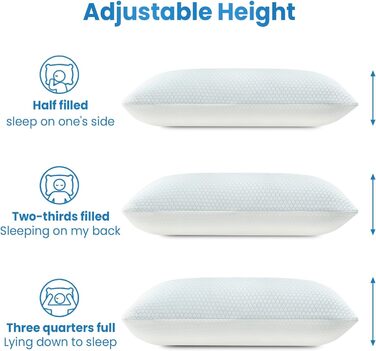 Охолоджувальна подушка UNIKOME 40x80 см, 2 шт., подушка з піни з ефектом пам&39яті, двостороння, охолоджувальна подушка холодна/тепла, знімна, синя для літа/осені, біла для зими/весни, Oeko-Tex 40 x 80 см, шестикутник 2