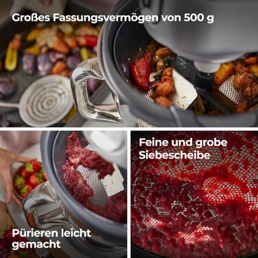 Ситечко та насадка Kenwood KAT20.000GY, аксесуари для кухонних комбайнів Kenwood, для проціджування фруктів, овочів та сухих продуктів, можна мити в посудомийній машині, сірий одномісний