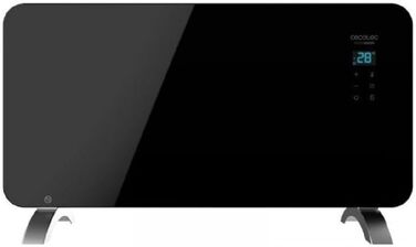 Конвекторний обігрівач Cecotec Ready Warm 6670 Crystal Connection зі скляною стільницею. 1500 Вт, керування Wi-Fi, регульований термостат, таймер, підлогова підставка, підходить для ванних кімнат (IP24), безшумний, чорний.