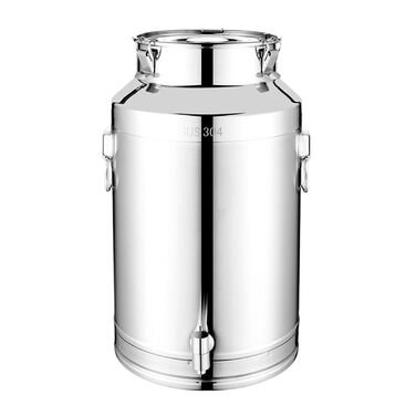 Контейнер для зберігання з нержавіючої сталі з краном, бак з харчової нержавіючої сталі, товстостінний, герметичний контейнер для олії, вина, молока, води, з краном та кришкою, стійкий до іржі та легко миється, 14 літрів