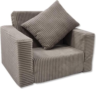 Розкладне дитяче крісло Odolplusz Дитячий диван, міні-крісло, дитяче крісло, затишне крісло Дитячі меблі для дитячих кімнат (Бежевий вельвет)