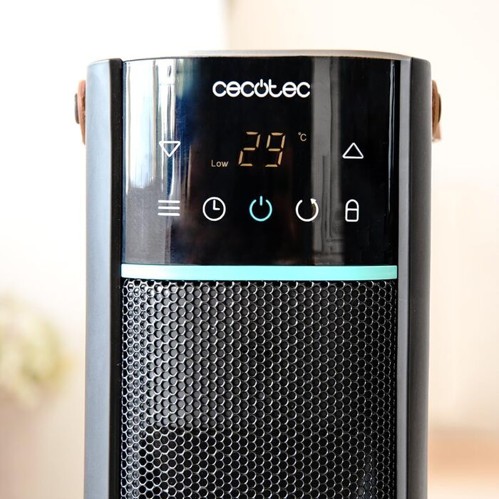 Керамічний обігрівач Cecotec ReadyWarm 2070 Max, 2000 Вт, цифровий дисплей, сенсорне керування та пульт, осциляція 60, 3 режими, термостат, для приміщень до 20 м, таймер до 24 год
