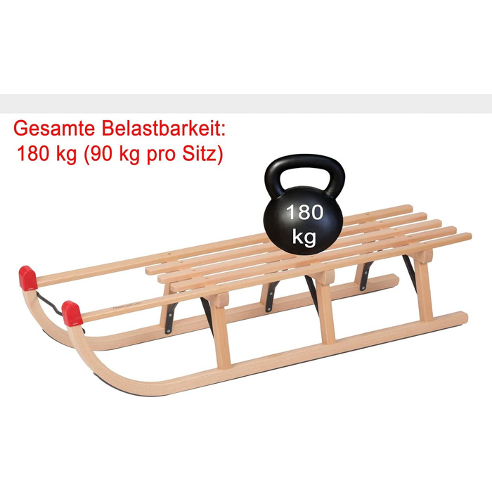 Дерев'яні санки 110 см санки для снігу спинка санок тягнеться мотузкою спинка (стандартні санки 110 см зі спинкою сидіння)