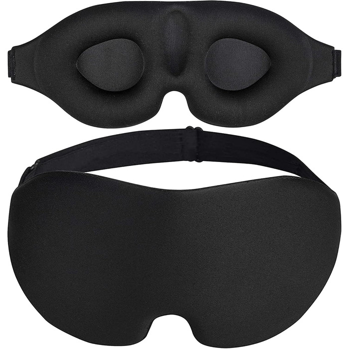 Маска для сну Sleep Connection 3D, 100 світлонепроникний шовк, маска для сну з глибокою очницею, захист вій, маска для сну, преміа