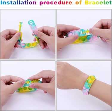 Браслет Ainiv Pop, 8 шт. Pop Push It, іграшка-браслет Pop Bubble Fidget, дитячий набір браслетів, набір іграшок Fidget, простий бр