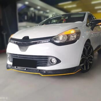 Кромка переднього бампера для Renault Clio 4 2011-2019, Кузов, 6 кольорів, Автомобільний аксесуар, Спойлер, Спліттер, Дифузор, Клапан, Спортивний бампер, Зовнішні частини, чорний, 3 шт. и ЧОРНИЙ