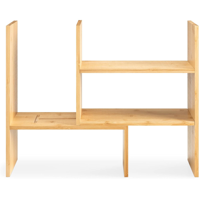 Бамбуковий органайзер для столу Navaris 515,5x40 - Регульована система зберігання на полицях - Кутова полиця для кухні, офісу, ванної кімнати, світло-коричневий