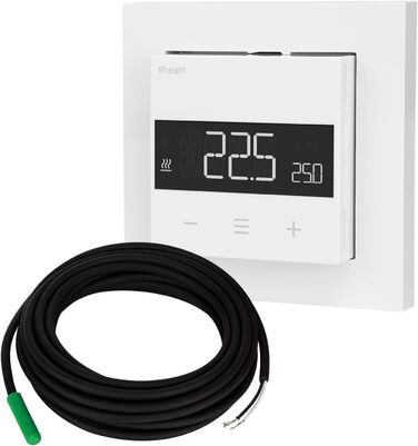 Кімнатний термостат Heatit Z-TRM6 Z-Wave Plus з EXT. Датчик для теплої підлоги електричний і водяний, ІЧ нагрів, колір білий RAL 9003