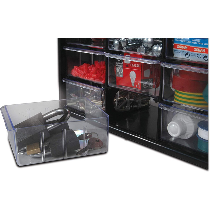 Ящик для зберігання Stanley (з 39 шухлядами, розміри 36,5 x 43,5 x 15,5 см, підходить для настінного кріплення) 1-93-981, різнокол