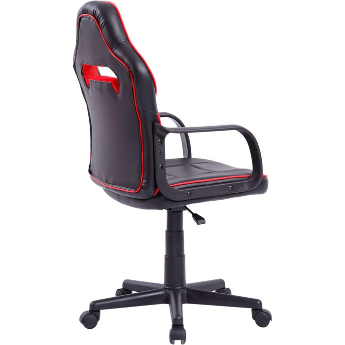 Ігрове крісло Miroytengo Dert для підлітків, регульоване по висоті, чорно-червоне