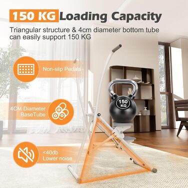 Портативний крос-трейнер, вертикальний тренажер для скелелазіння CEIEVER з регульованими педалями, вантажопідйомність 150 кг, складний степер для сходів із РК-дисплеєм інструментів для домашніх тренувань, тренажерний зал