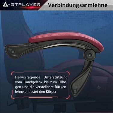 Ігрове крісло GTPLAYER, ергономічне ігрове крісло, крісло для столу, гоночне крісло для ПК з підставкою для ніг, динаміки, музика, офісне крісло, витримує до 150 кг