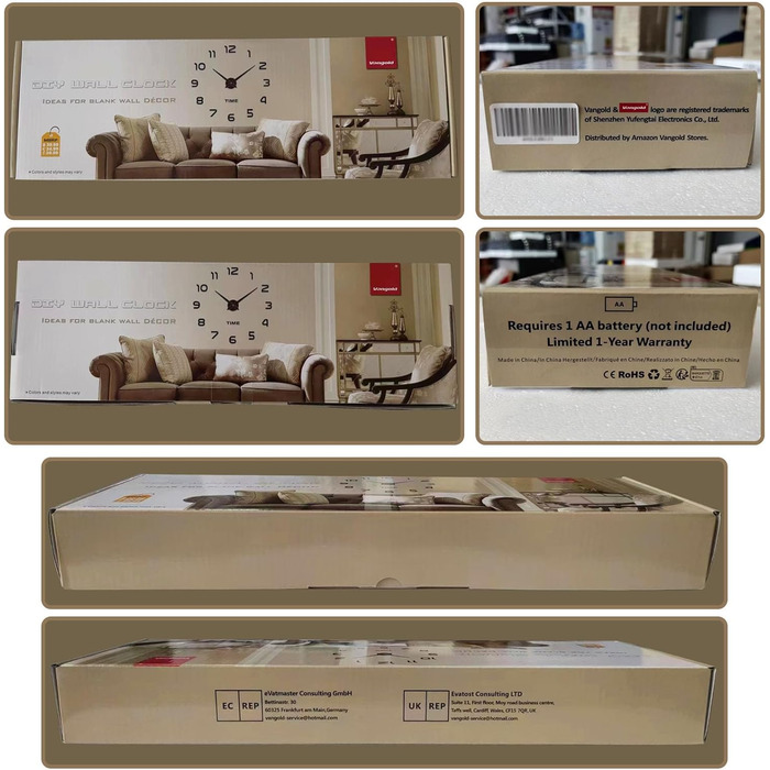 Сучасний німий 3D DIY Великий настінний годинник XXL наклейка настінний годинник для прикраси домашнього офісу подарунок