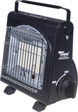 Портативний газовий обігрівач Alpen Camping IK1100, витрата газу 124 г/год, п&39єзорозпал (газова духовка 12 картриджів по 400 мл)