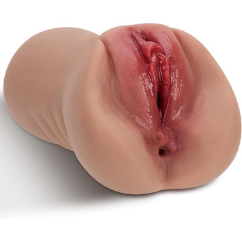 Мастурбатор DynaVigor для чоловіків 2 в 1, з 3D вагіною та анальним каналом, 650 г, коричневий