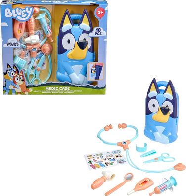 Медичний набір Bluey Включає 10 аксесуарів з сумкою для перенесення Медичний ігровий набір для дітей Набір невідкладної медичної допомоги для дітей Рольова іграшка для навчання від 3 років