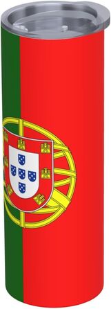 Кухоль з прямою трубочкою, дизайн португальський прапор, друкований, дорожній кухоль, підходить для кемпінгу, офісу та дому, 590 мл