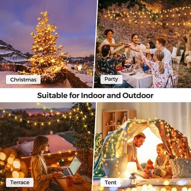 Світлодіодні казкові вогні, що живляться від електрики, 23M казкові вогні куля теплий білий з вилкою для зовнішнього і внутрішньог