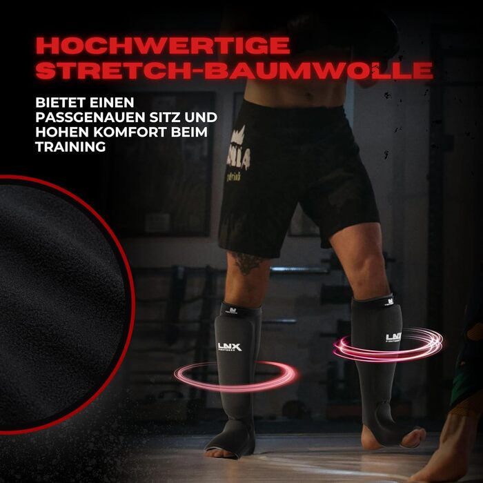 Щитки для гомілок LNX &39Performance Pro&39 для бойових мистецтв Муай Тай, ММА, розмір M (середній)