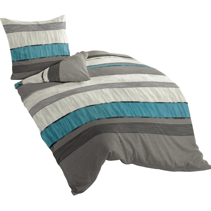 Постільна білизна Bierbaum 6472, сатин Mako, дизайн Німеччини, срібло 09, 135x200 80x80 см Срібло 135 x 200 см Односпальне