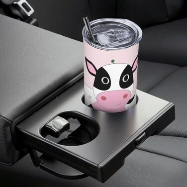 Кухоль з прямою трубочкою, 590 мл, принт з мультяшним календарем, дорожній кухоль, підходить для кемпінгу, офісу та дому