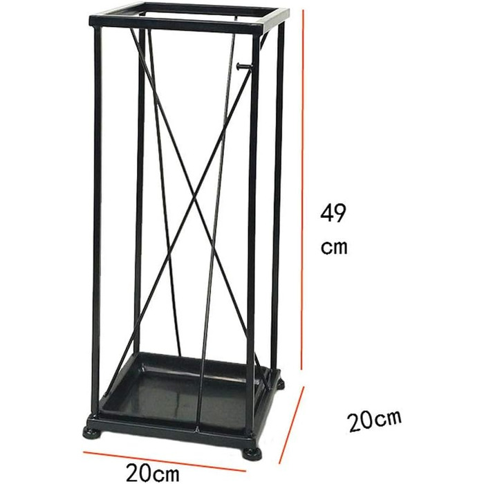 Піддон для крапель Побутова підставка для парасольки Підлогова підставка для парасольки Креативне просте відро для зберігання парасольки, чорне 20 * 20 * 49 см Підставка для парасольки для зберігання