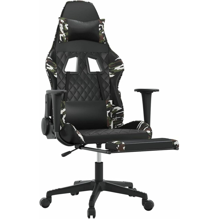 Ігрове крісло з підставкою для ніг, крісло для ПК, ігрове крісло, крісло для геймерів, крісла для домашнього офісу, крісла для ігор, крісло для PlayStation, комп&39ютерне крісло, чорна та камуфляжна штучна шкіра