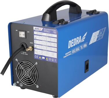 Інверторний зварювальний апарат DEDRA 200A IGBT MIG/MAG з функціями WIG, MMA, Hot Start, Anti Stick, Arc Force та LCD-дисплеєм