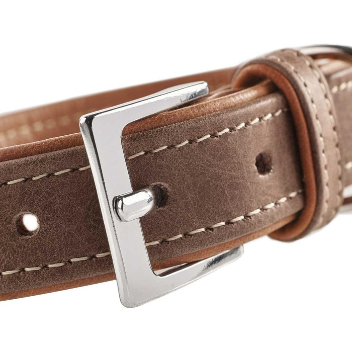 Нашийник для собак HUNTER PORTO, колір тиффані/коньяк, виготовлений з рослинно дубленої оливкової шкіри, особливо м'який та зручний, ніжний до шерсті та міцний, ручна робота, розмір 60 тиффані/коньяк 60