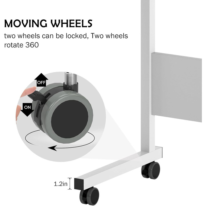 Стіл для ноутбука/комп&39ютерний стіл з регульованою висотою та відділенням для планшета Sogesfurniture, 80 x 40 см, стіл для ПК/диванний столик/стіл для медсестри/бічний столик з колесами, білий.