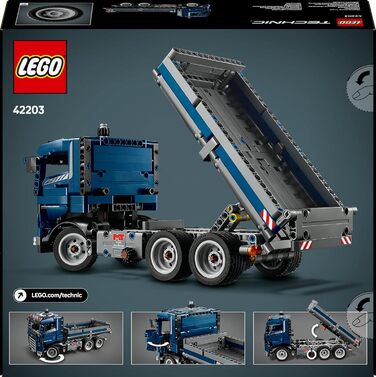 Іграшка LEGO Technic Самоскид з кермом та рухомою платформою - Синя будівельна машина - Ідея подарунка на день народження або свята - Конструктор для хлопчиків та дівчаток віком від 9 років 42203