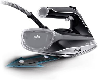 Парова праска Braun FreeStyle 5 SI 5188 BK - праска з підошвою FreeGlide 3D, вертикальна подача пари, 2800 Вт, паровий удар 220 г