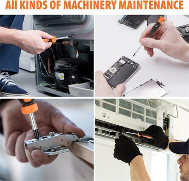 Набір магнітних викруток Sinoer 70 предметів у кейсі плоскі, хрестоподібні, Torx, шестигранники, квадратні, Pozidriv та прецизійні викрутки