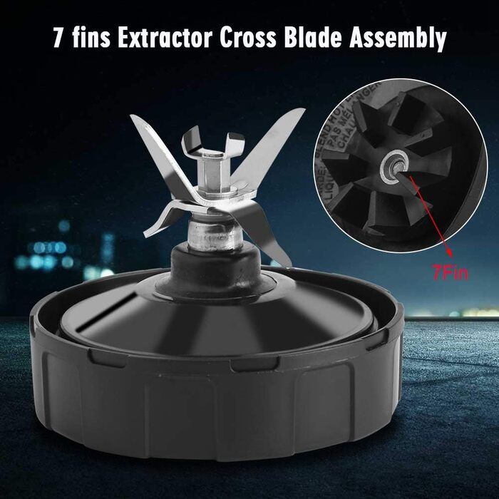 Запасні частини нижнього ножа міксера, змінне лезо екстрактора з 7 плавниками, сумісний із блендерами Nutri Ninja 1000 Вт 1500 Вт