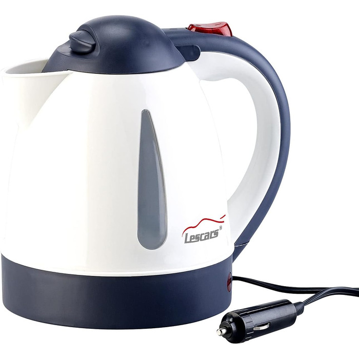 Чайник Lescars 24V Чайник для вантажівок та автодомів на 24 В, 240 Вт, 800 мл (чайник 24 В для вантажівок, автомобільний чайник, п