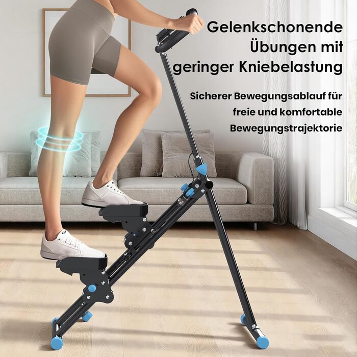 Степер для сходів Mdeam для домашнього використання, вертикальний степер із розширеним діапазоном кроків, складний сходовий альпініст з поручнями для тренування всього тіла, фітнес-обладнання для домашнього офісу, чорний