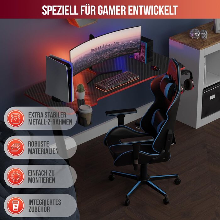 Ігровий стіл Avalo - 100x60x75 см - Ігровий стіл - Стіл - Чорний