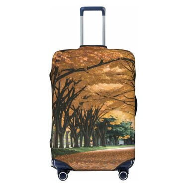 Чохол для валізи Дорога до осені, міцний захист для багажу розміром 45.7 - 81.3 см, компактний, чорний