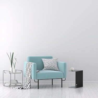 Берлінський журнальний столик Металевий Високоякісне порошкове покриття Журнальний столик Стіл для вітальні Столик для ноутбука Підставка для дивана Підходить для використання всередині та зовні приміщень Чорний C-подібний 50 см