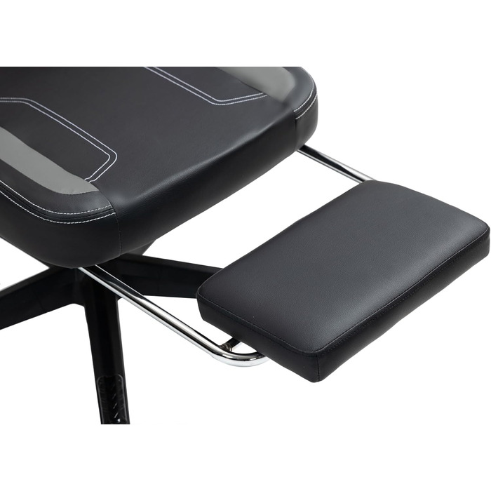 Чорно-сіре ігрове крісло - Підставка для ніг - Ергономічне - Регульована висота