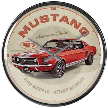Ретро-настінний годинник Nostalgic-Art, Ø 31 см, Ford Mustang GT 1967, червоний