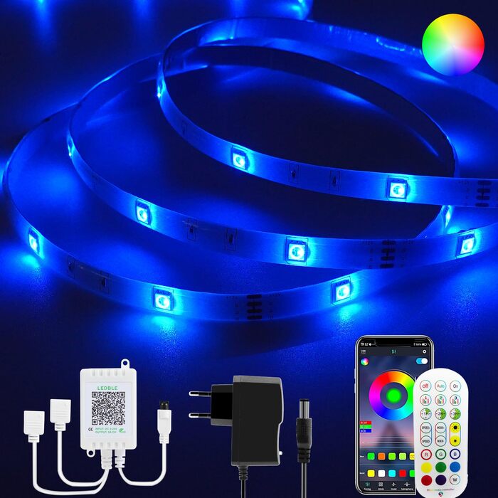 Водонепроникні світлодіодні стрічки 20м, RGB розумні світлодіодні стрічки, 16 мільйонів кольорів, самоклеючі світлодіодні стрічки з синхронізацією з музикою, світлодіодна стрічка для телевізора та вечірок, 210м RGB-20M