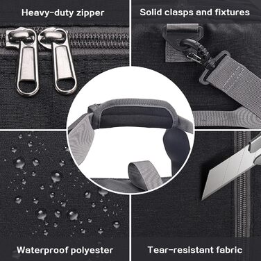 Складана дорожня сумка Upeelife, велика дорожня сумка для жінок та чоловіків, спортивна сумка, водонепроникна, сумка на вихідні з відділенням для взуття та вологою кишенею, темно-чорна, 125 л, сучасна