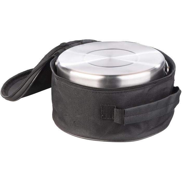 Кемпінгова сковорода Semptec Urban Survival Technology набір посуду для кемпінгу з нержавіючої сталі з 24 предметів, столовими приборами та сумкою (набір каструль, набір сковорідок)