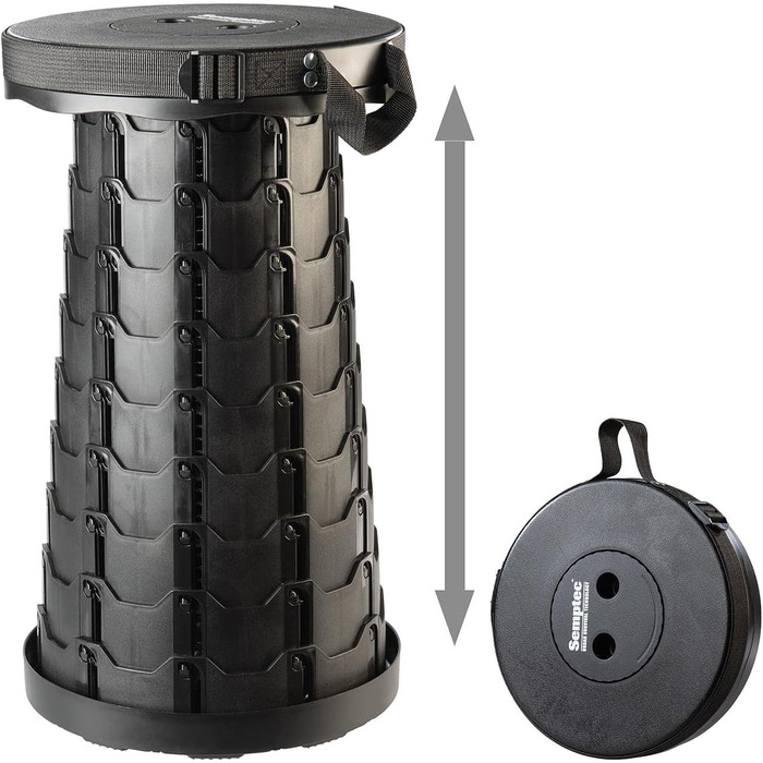 Складаний стілець Semptec Urban Survival Technology портативний телескопічний стілець із 2 предметів, регульована висота, до 200 кг (мобільний стілець, складаний, для риболовлі)