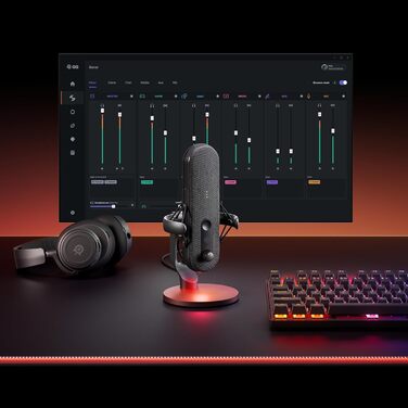 Мікрофон SteelSeries Alias USB для ПК - в 3 рази більша капсула для ігор, потокового мовлення та подкастингу - шумозаглушення зі ш