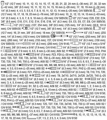 Набір інструментів YATO 216 шт. торцевих ключів з храповиком 1/4 1/2 3/8 з довгими торцевими головками