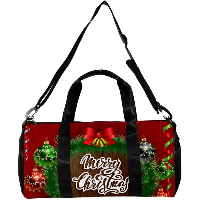 Спортивна сумка, маленька дорожня сумка, сумка для йоги, з святковим різдвяним малюнком, фітнес-сумка для активного відпочинку, сумка-шопер