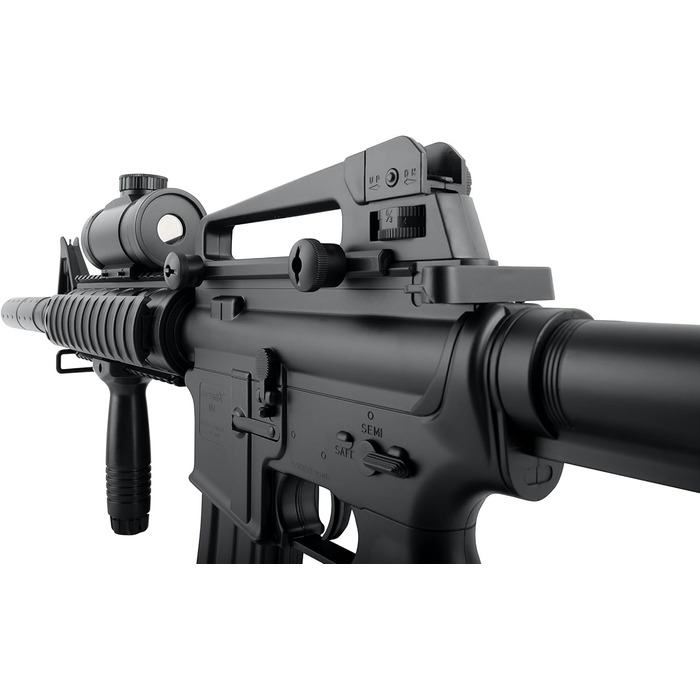 Страйкбольна гвинтівка airmaX M4 Sport Series AEG – кал. 6 мм, <0.5 Дж, повний комплект з Red Dot, акумулятором, цівкою та подовжувачем ствола